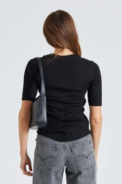 Sheer Wool Tee Black