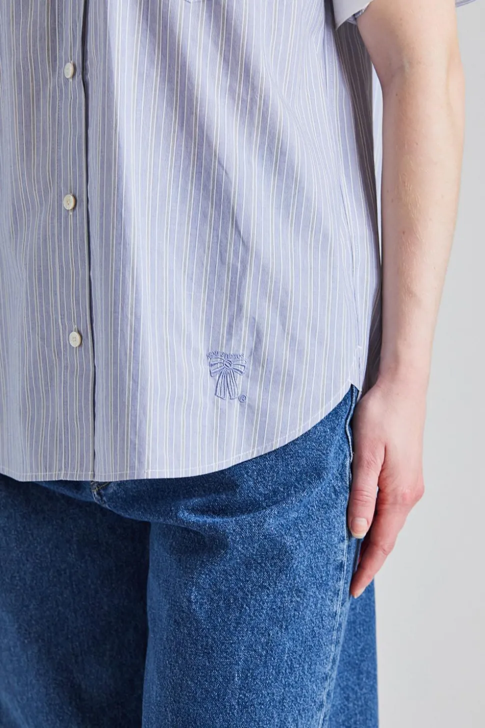 Short Sleeve Shirt Blue/White FN-WN-BLOU001135