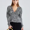 Silk Stretch Satin Blouse Black