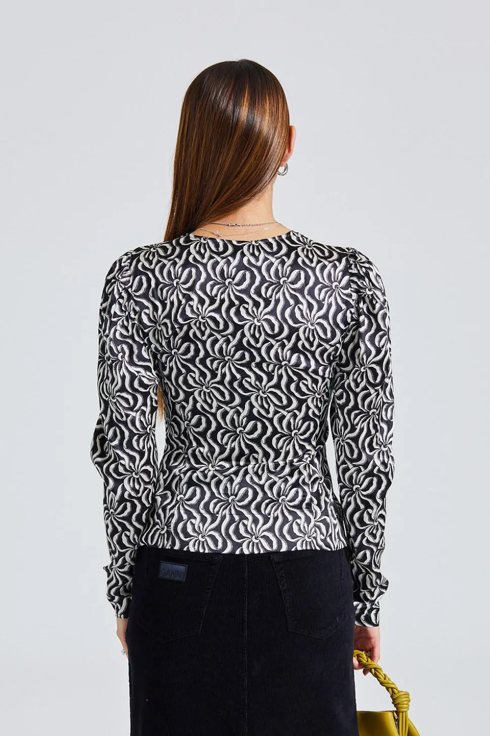 Silk Stretch Satin Blouse Black