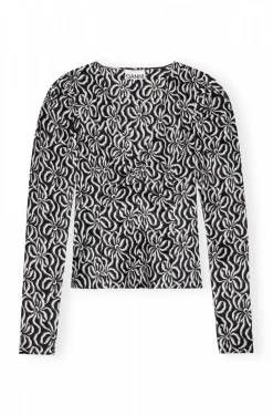 Silk Stretch Satin Blouse Black