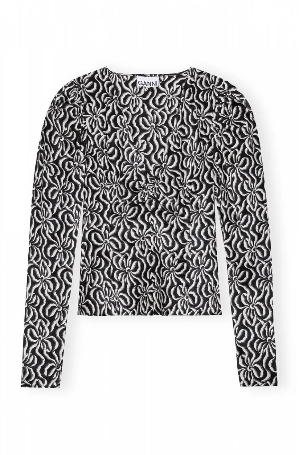 Silk Stretch Satin Blouse Black
