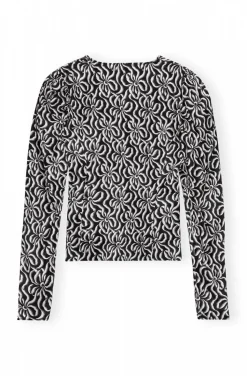 Silk Stretch Satin Blouse Black