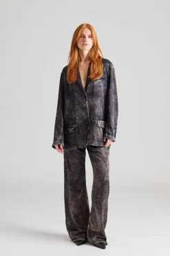 Single Breasted Printed Suit Black/Beige