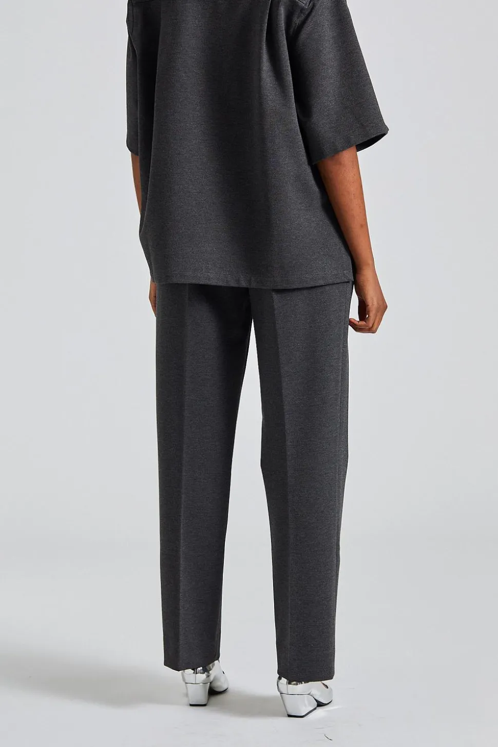 Single Pleat Trouser Steel Grey Melange