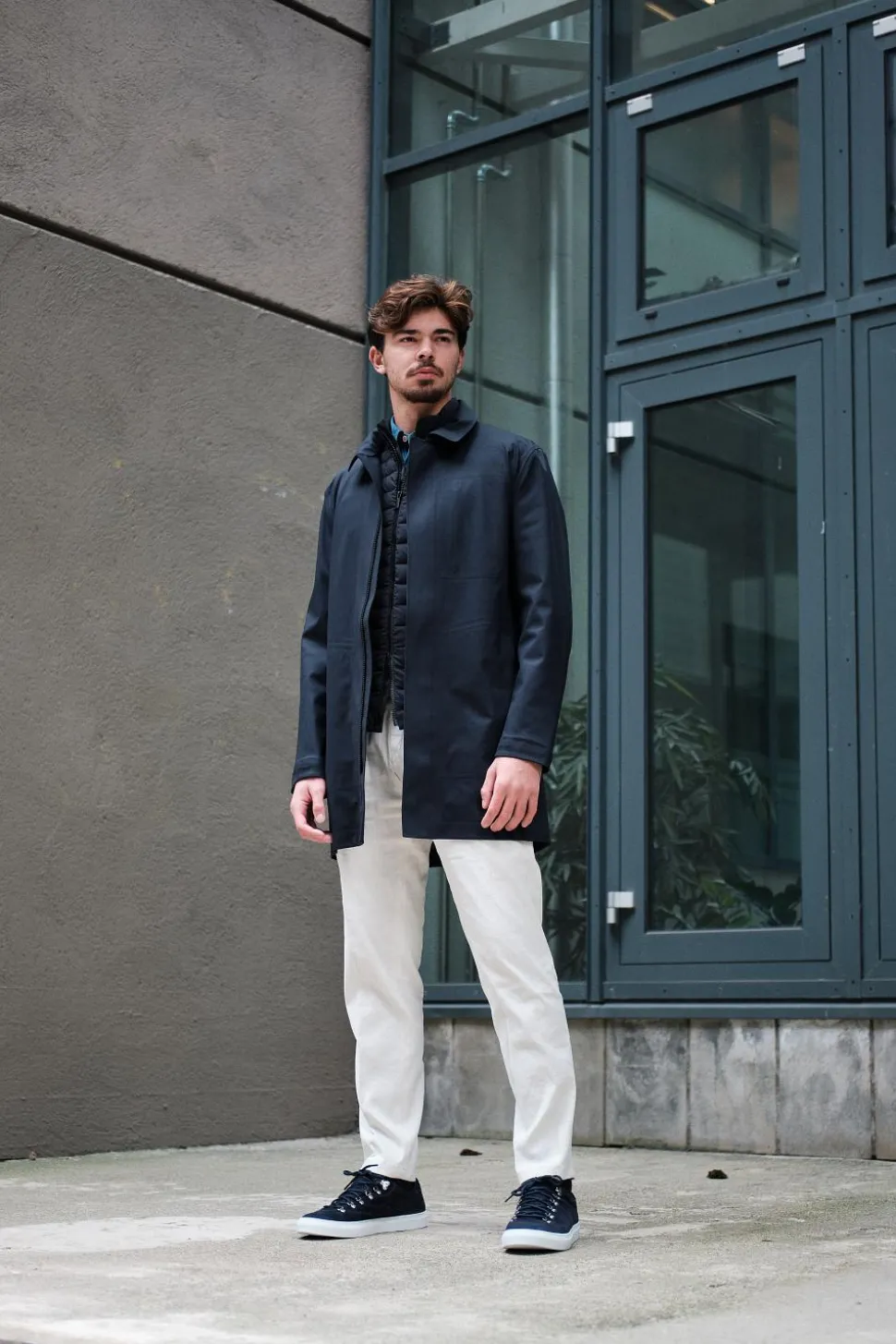 Sky Fall Coat Savile Navy Wool