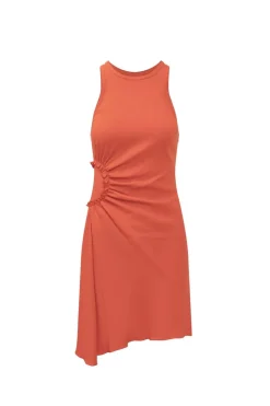 Sleeveless Gather Detail Mini Dress Scarlet