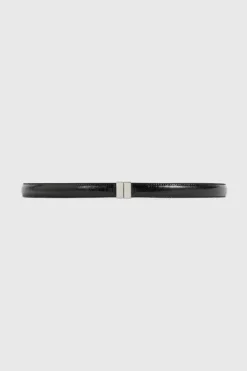 Slide Clasp Naplack-Leather belt Black