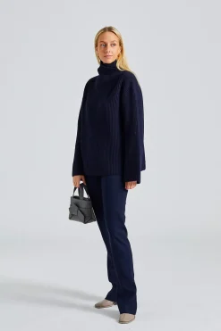 Slim Crepe Suit Trousers Navy