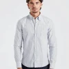 Slimline Casual Blue Stripe Oxford