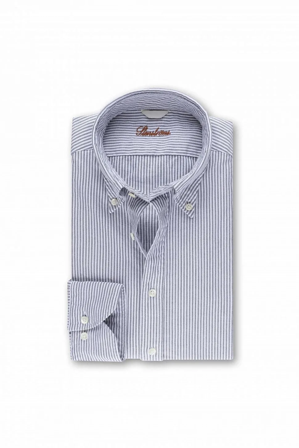 Slimline Casual Blue Stripe Oxford