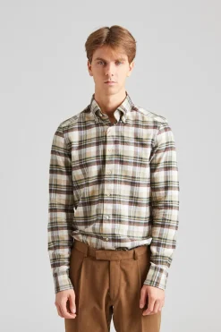 Slimline Flannel Green Check