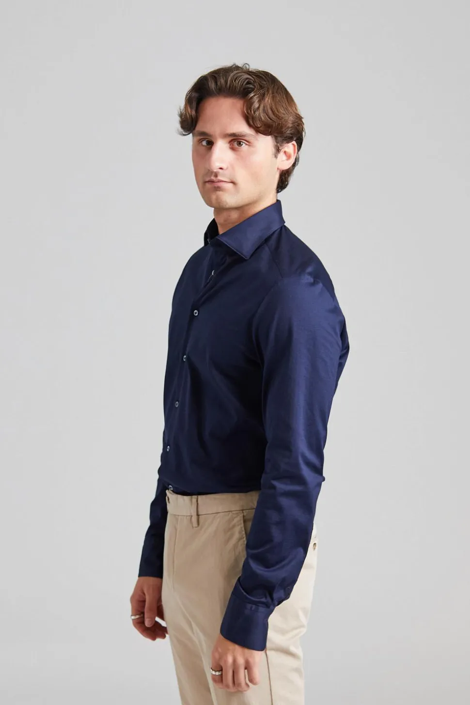 Slimline Jersey Shirt Navy