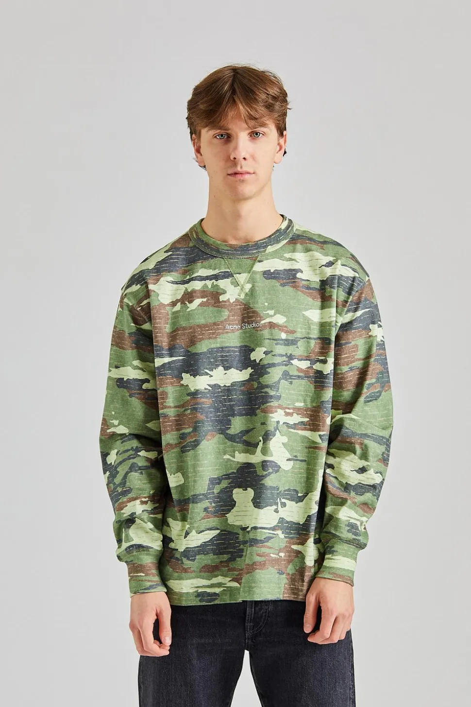 Stamp Logo Sweater Khaki Green FN-MN-SWEA000359