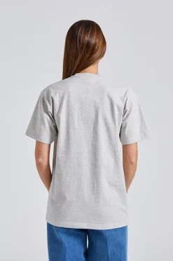Straight Cotton Tee Pale Grey Melange