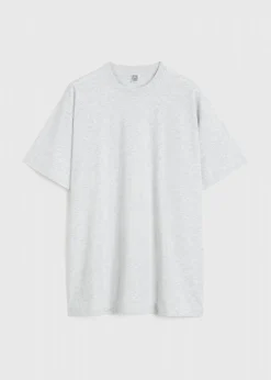 Straight Cotton Tee Pale Grey Melange
