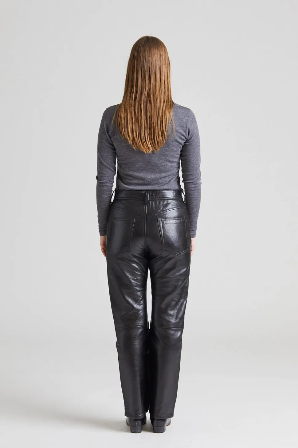 Straight Leather Pant FN-WN-TROU000654 Black