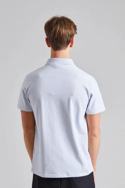 Stretch Cotton Polo T-Shirt Ice Blue