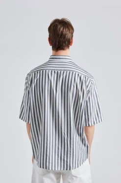 Stripe Button-up Shirt FN-MN-SHIR000777 Black/White