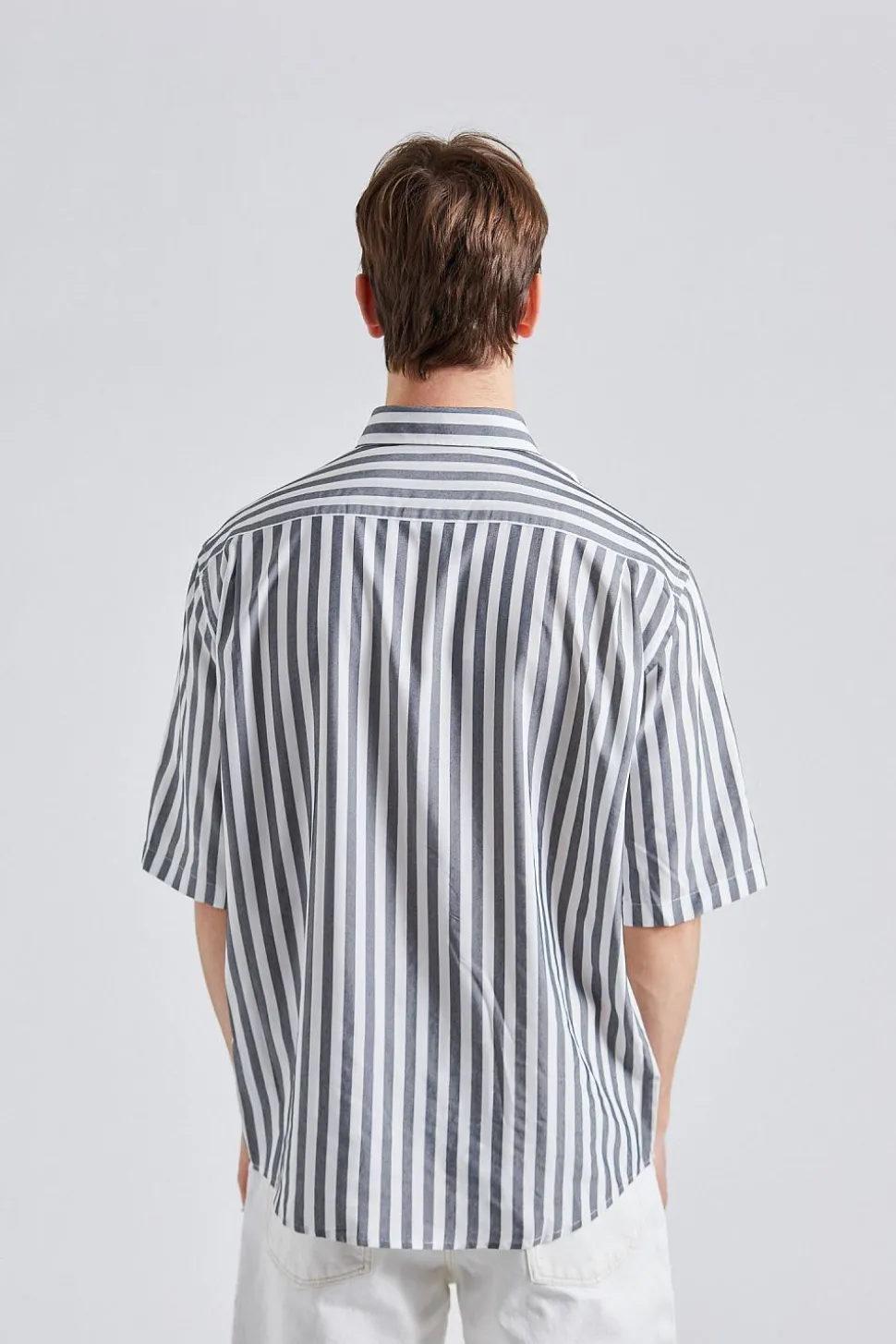 Stripe Button-up Shirt FN-MN-SHIR000777 Black/White