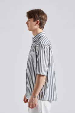 Stripe Button-up Shirt FN-MN-SHIR000777 Black/White