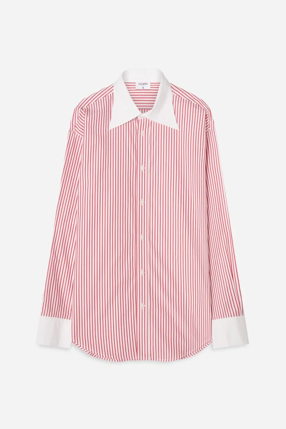 Striped Cotton Shirt White/Dark Red