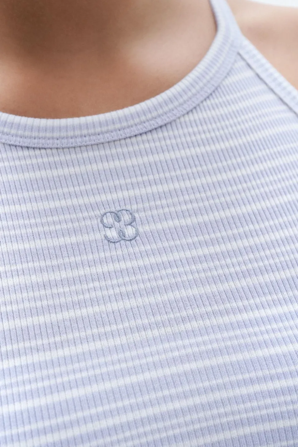 Striped Tank Mist Blue White Stripe