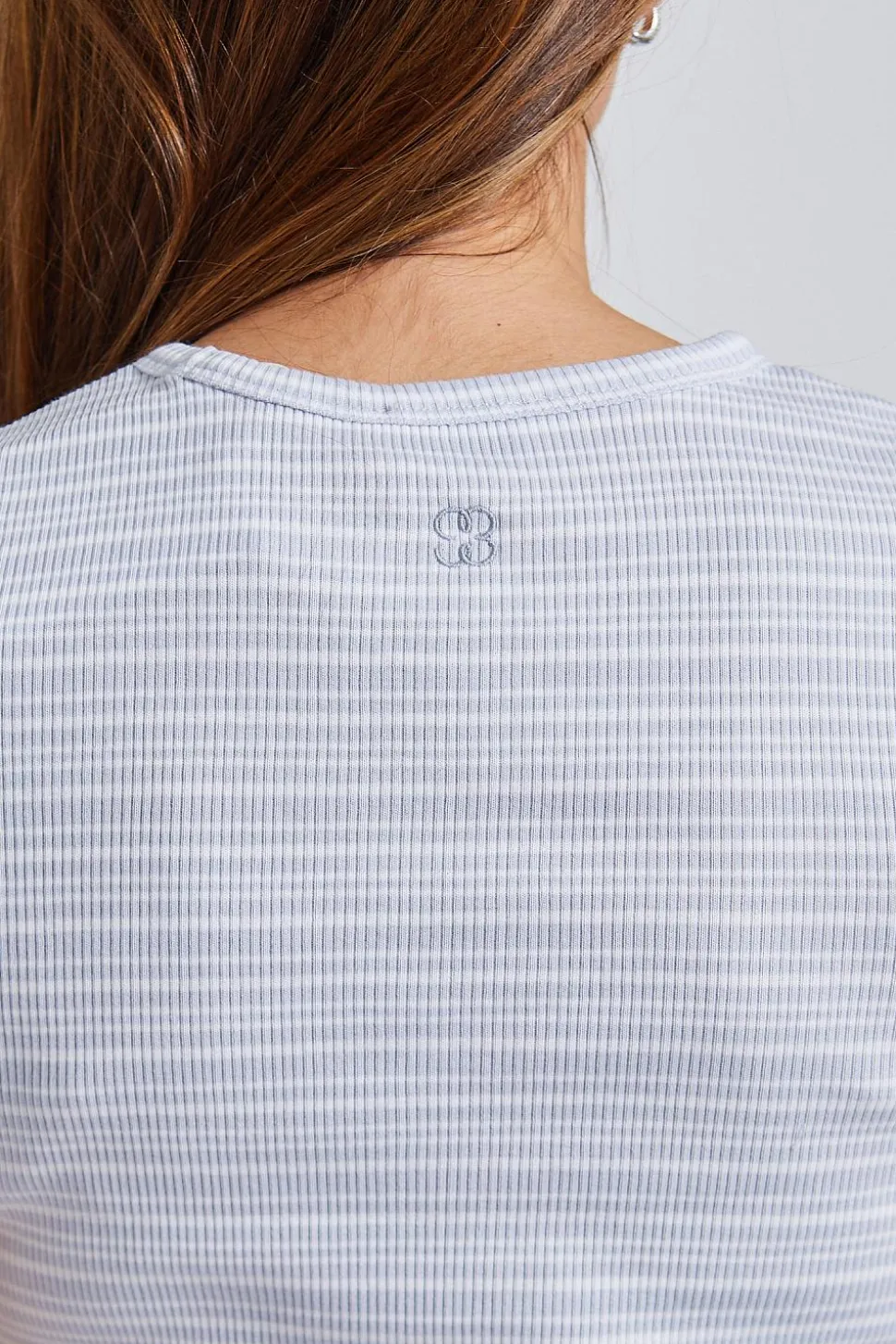 Striped Tee Mist Blue White