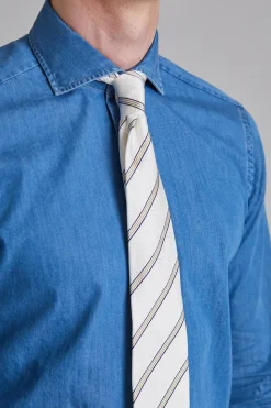 Tailored Stripe Tie White