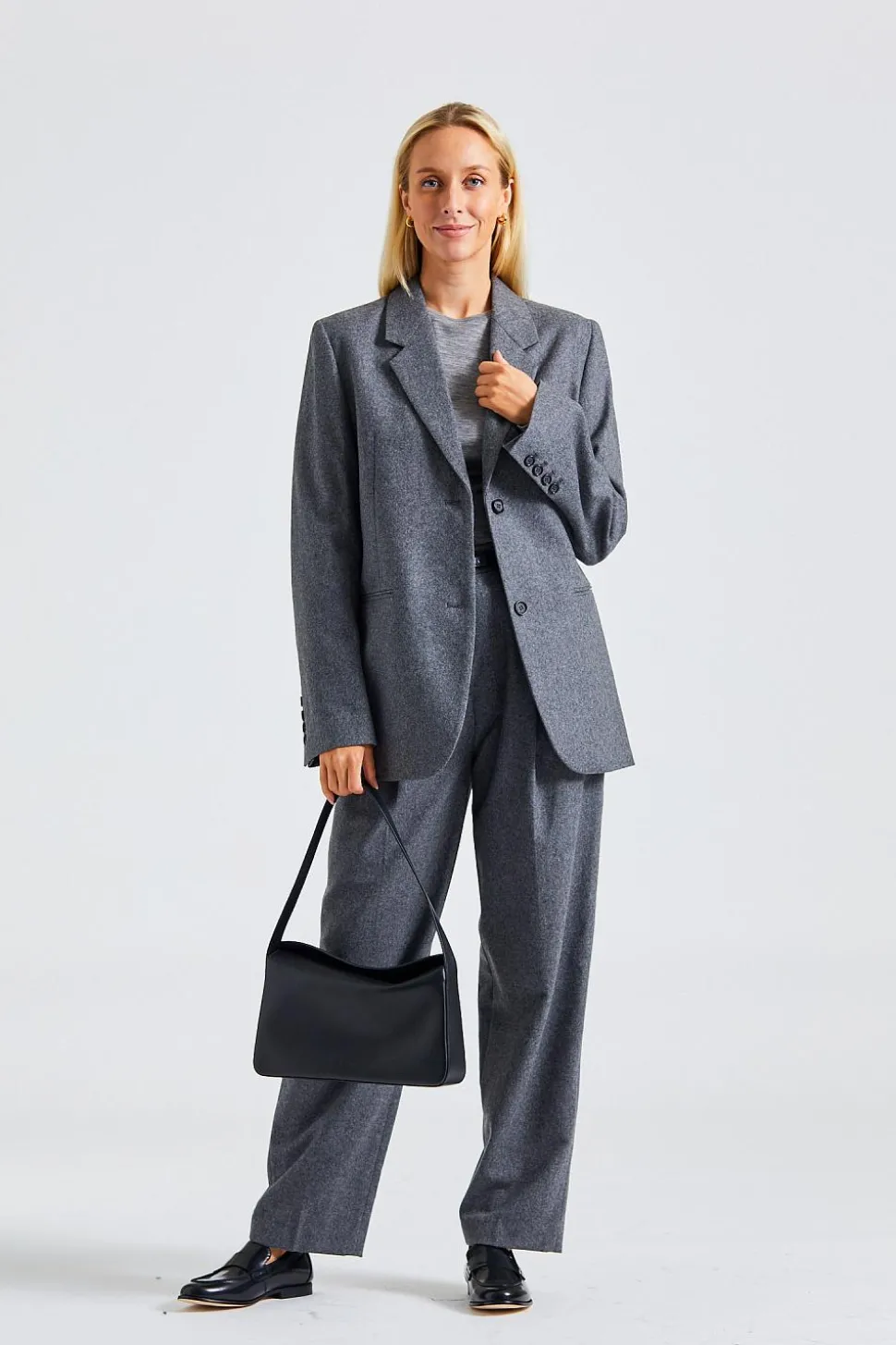 Tailored Suit Jacket Grey Melange