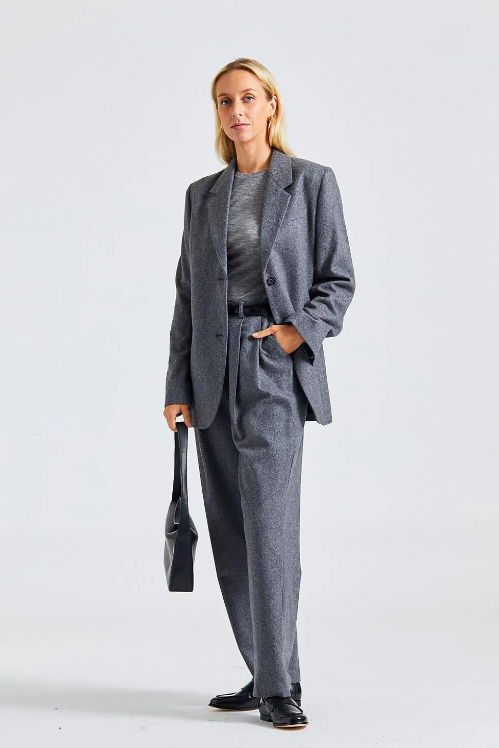 Tailored Suit Jacket Grey Melange