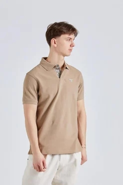 Tartan Piquet Polo Washed Stone