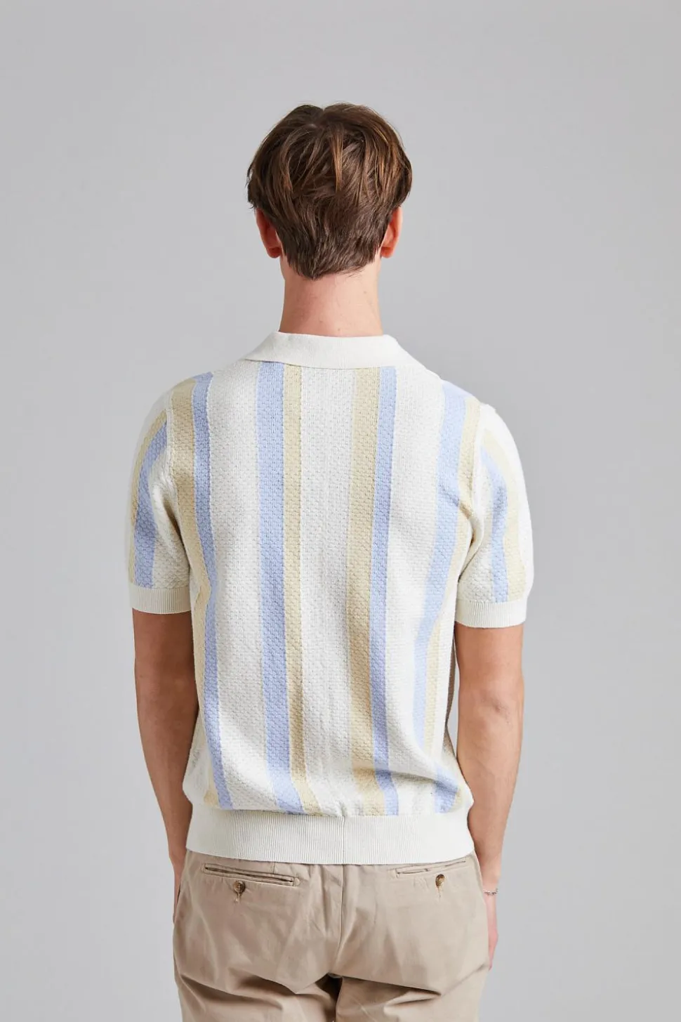 Textured Polo Shirt Beige Multi