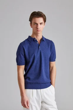 Textured Polo Shirt Blue