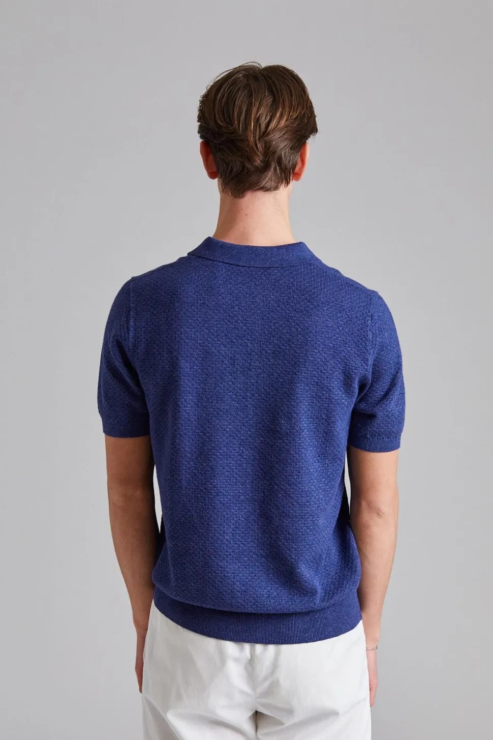 Textured Polo Shirt Blue