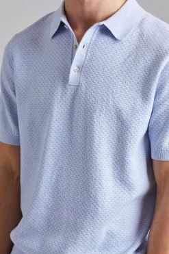 Textured Polo Shirt Light Blue