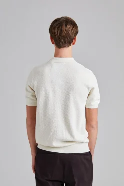 Textured Polo Shirt Off White