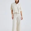 Thiril Crochet Knit Trousers White