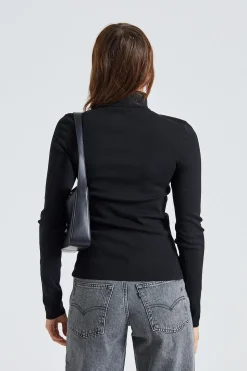 Turtle Nk LS Silk Stretch Black