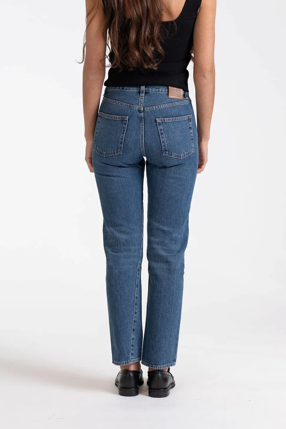 Twisted Seam Denim cropped Washed Blue