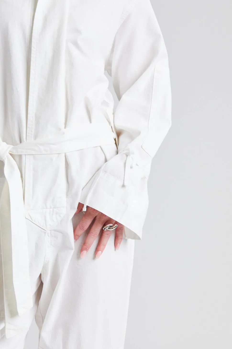 Utility Jumpsuit Washed White