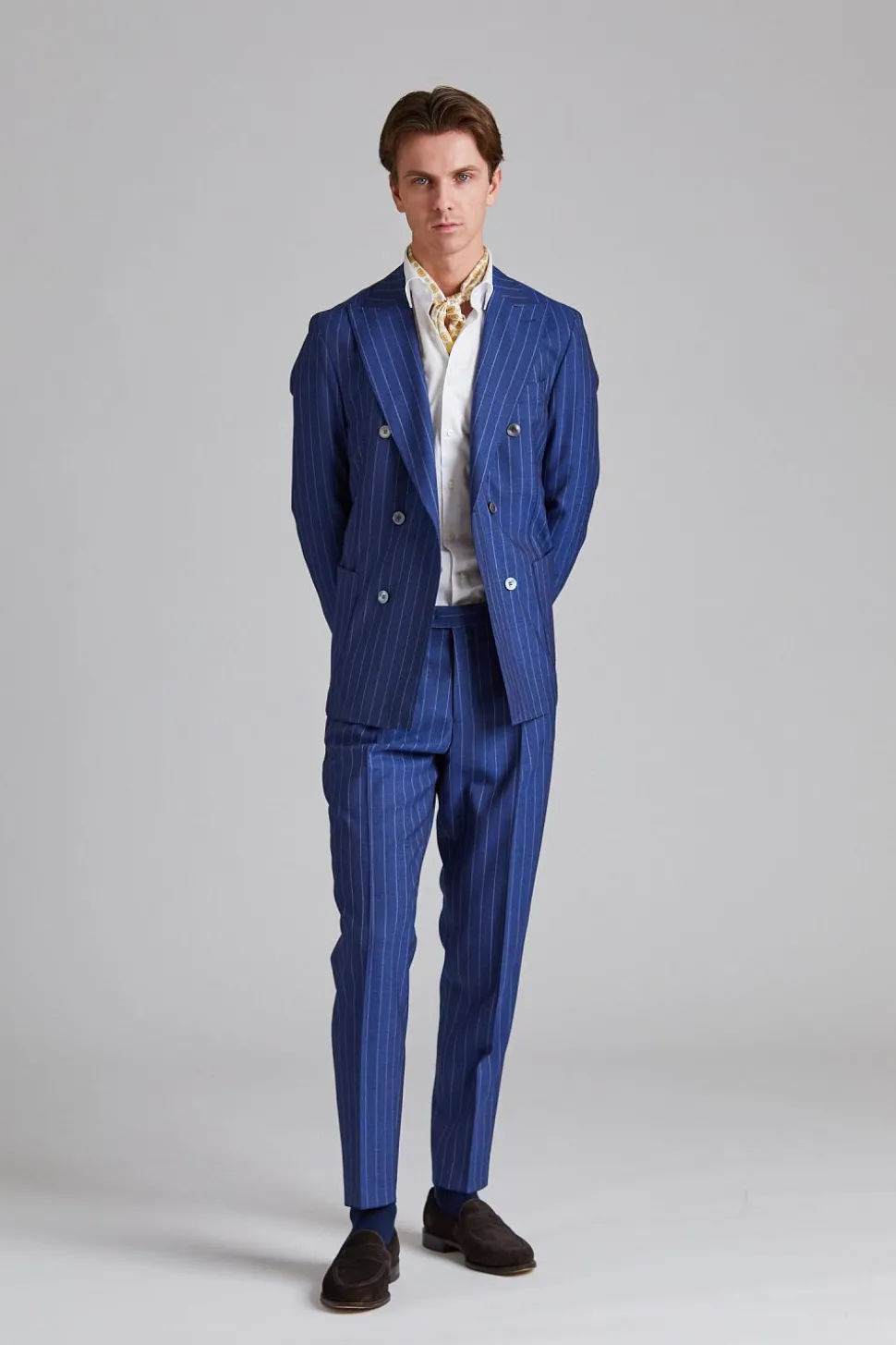 Vicenza Suit Tropical Pinstripe Blue