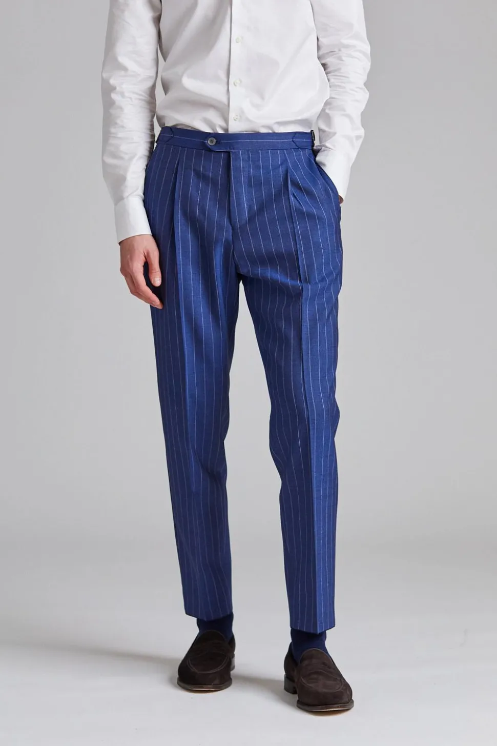 Vicenza Suit Tropical Pinstripe Blue