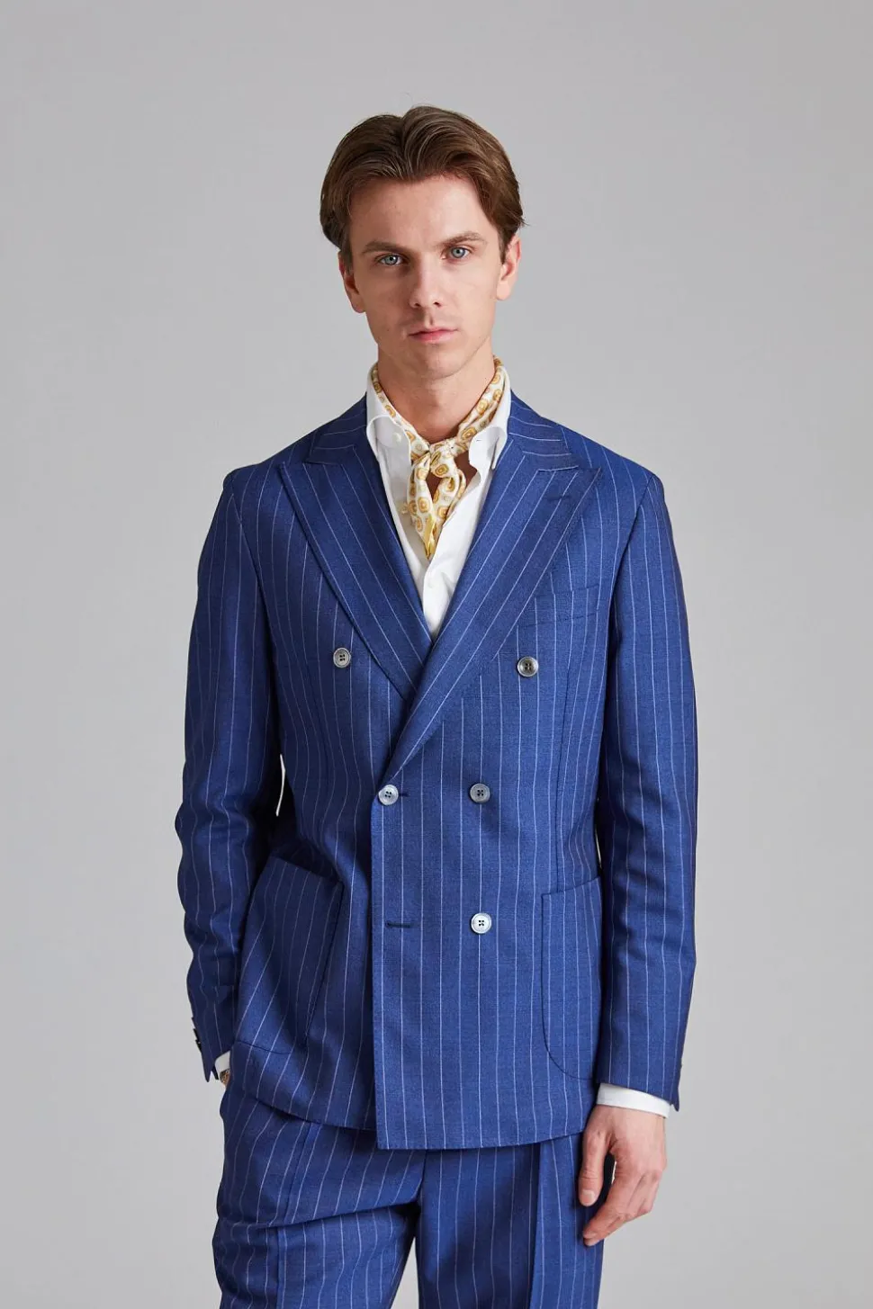 Vicenza Suit Tropical Pinstripe Blue