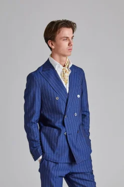 Vicenza Suit Tropical Pinstripe Blue