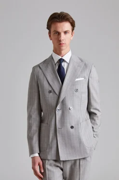 Vicenza Suit Tropical Pinstripe Sand