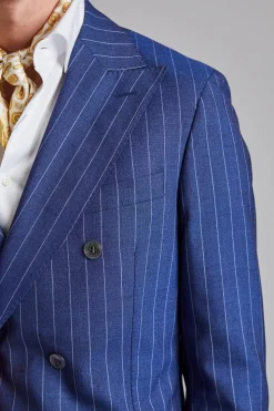 Vicenza Suit Tropical Pinstripe Blue