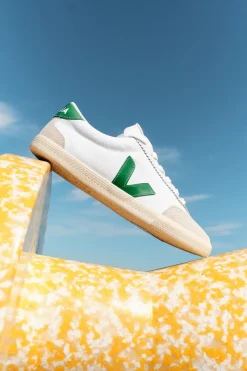 Volley Canvas White Emerald