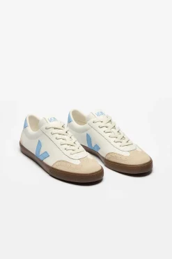 Volley Leather White Aqua Bark