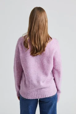 W Shaggy Brush Lambswool Sweater Heather Rose